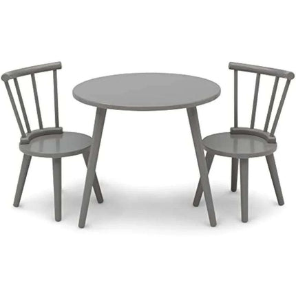 Kids' Artistic Play Wooden Table and Chair Set - Safe Certified Modern Grey Design
