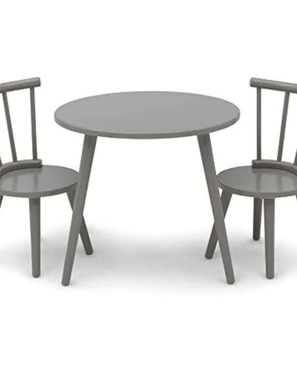 Kids' Artistic Play Wooden Table and Chair Set - Safe Certified Modern Grey Design