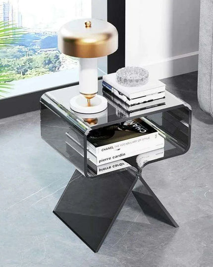 Sleek Black Acrylic Nightstand - Modern Design for Elegant Home Decor