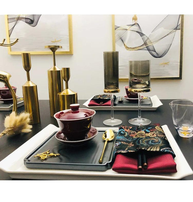 Luxury Botanical Porcelain Dining Set for Elegant Occasions