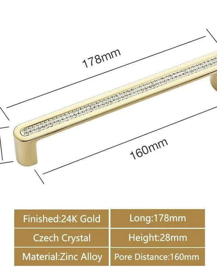 Luxurious Gold and Crystal Cabinet Pulls - Exquisite Design and Lasting Quality