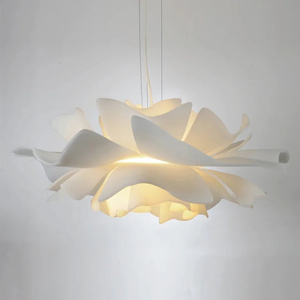 Postmodern White Flower LED Pendant Light — Petal Design, 40–80cm