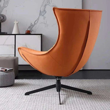 Scandinavian Luxe Leather Lounge Chair - Chic Comfort for Modern Interiors