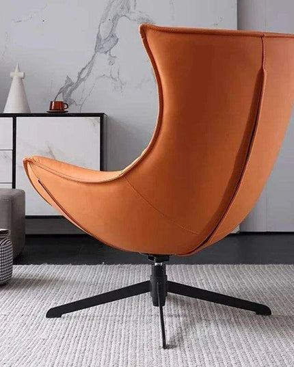 Scandinavian Luxe Leather Lounge Chair - Chic Comfort for Modern Interiors