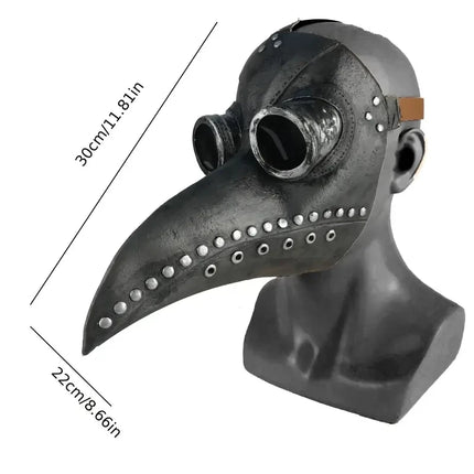 Black Rubber Plague Doctor Mask Costume Halloween Cartoon Spooky Steampunk Gas Latex Mask for Kids and Adults Cosplay Props black-rubber-plague-doctor-mask-costume-halloween-cartoon-spooky-steampunk-gas-latex-mask-for-kids-and-adults-cosplay-props-1