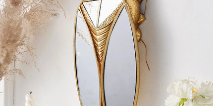 Romantic Party Golden Cicada Mirror Surface Insect Pendant Wall Decor