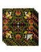 Vibrant Mexican Skull Sombrero Cloth Napkins - Set of 2