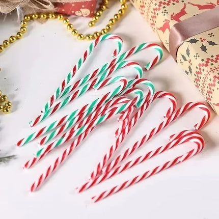 Striped Plastic Candy Cane Christmas Ornaments, 15 cm, Selected Pack