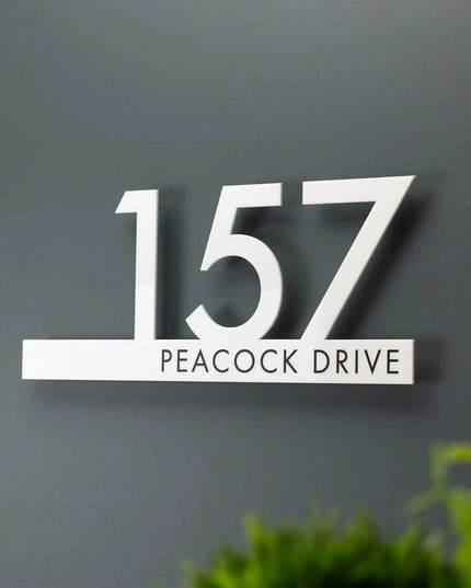 Personalized Elegant Acrylic House Number Sign - Modern and Weatherproof