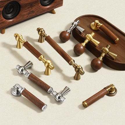 Walnut Cabinet Handles Brass Kitchen Cupboard Door Pulls Wooden Drawer Knobs Wardrobe Door Knob Furniture Hardware walnut-cabinet-handles-brass-kitchen-cupboard-door-pulls-wooden-drawer-knobs-wardrobe-door-knob-furniture-hardware-4