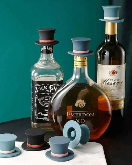 Whimsical Top Hat Silicone Champagne Bottle Stopper