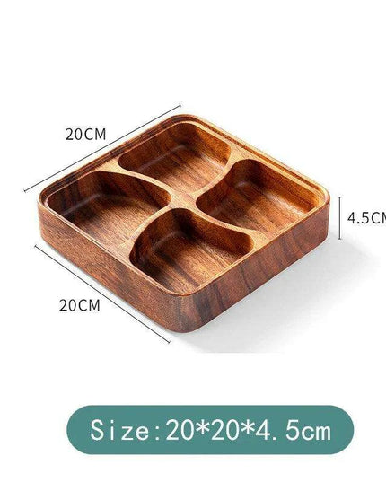 Artisanal Acacia and Walnut Wood Serving Bowl and Platter Collection
