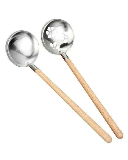 Stylish Long-Handled Japanese Wooden Ladle - Perfect for Soups and Hot Pot