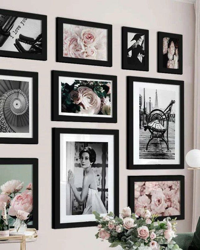 Timeless Family Memories Wooden Photo Frame Collection - 10 Piece Set