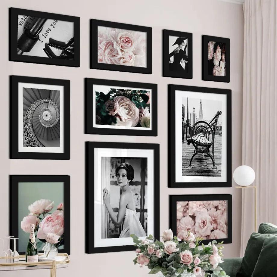 Timeless Family Memories Wooden Photo Frame Collection - 10 Piece Set