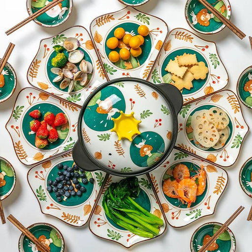 Whimsical Japanese Cartoon 9-Piece Dining Set: Transform Your Meals into Artistic Experiences