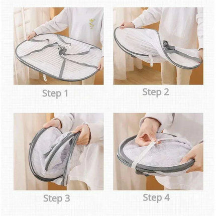 Grey Multi-Layer Mesh Drying Net - Perfect for Vegetables, Laundry, and More