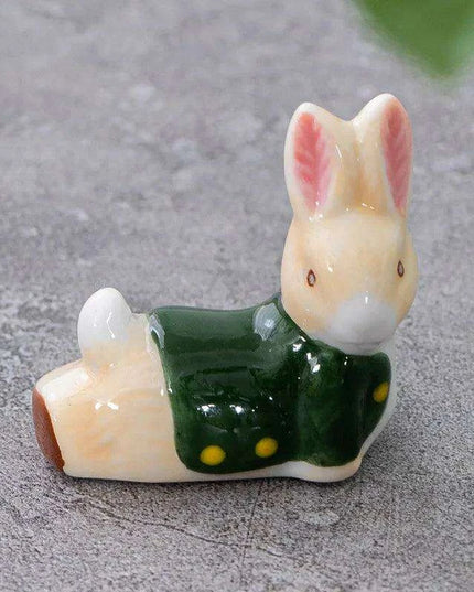 Adorable Japanese Ceramic Rabbit Chopstick Rest for Dining and Home Decor