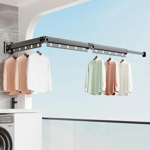 Folding Clothes Hanger Retractable Cloth Drying Rack Indoor & Outdoor