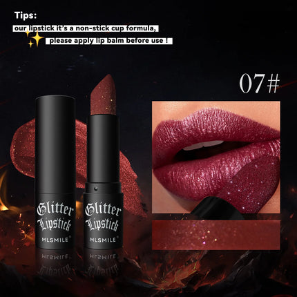 7Colors Glitter Lipstick Waterproof Long Lasting Diamond Pearlescent Metallic Lipstick Black Lipgloss Women Lips Makeup Cosmetic 7colors-glitter-lipstick-waterproof-long-lasting-diamond-pearlescent-metallic-lipstick-black-lipgloss-women-lips-makeup-cosmetic