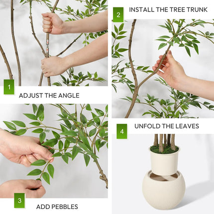 Artificial Nandina Tree in Decorative Planter – 150–210 cm