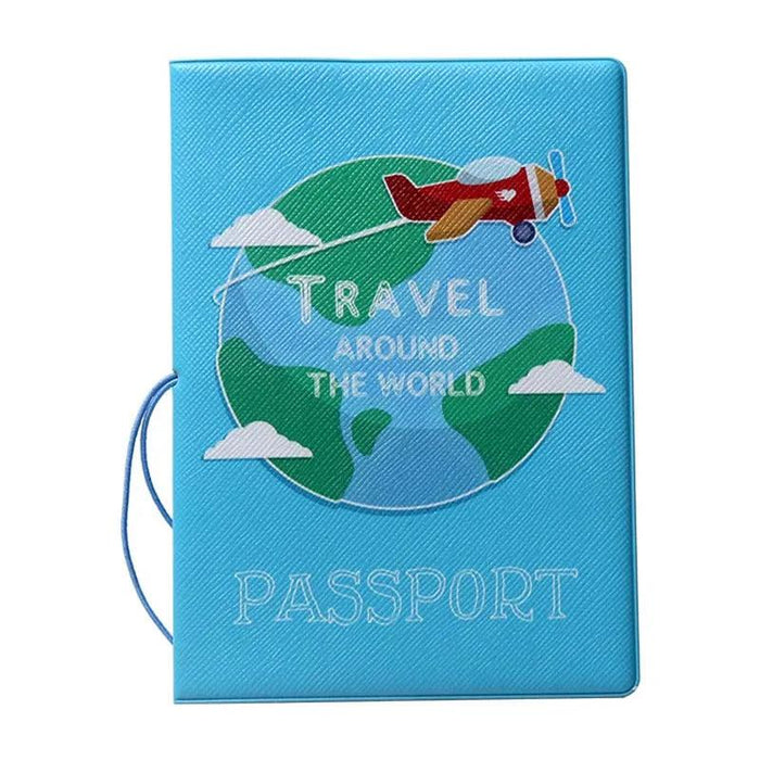 Chic 3D Printed Passport Holder with Card Slots and Faux Leather Texture