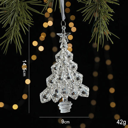 Transparent Acrylic Ice Crystal Tree Pendant – Christmas Ornament