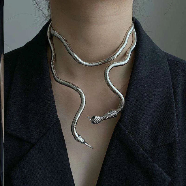 Edgy Bendy Snake Jewelry Set - Punk Chic for Everyone