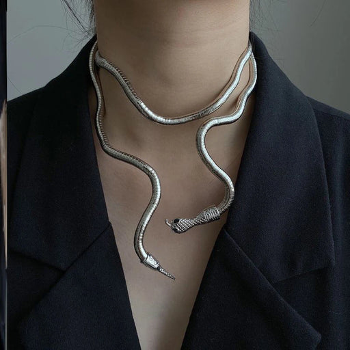 Multilayer Snake Pendant Geometric Alloy Necklace Bracelet