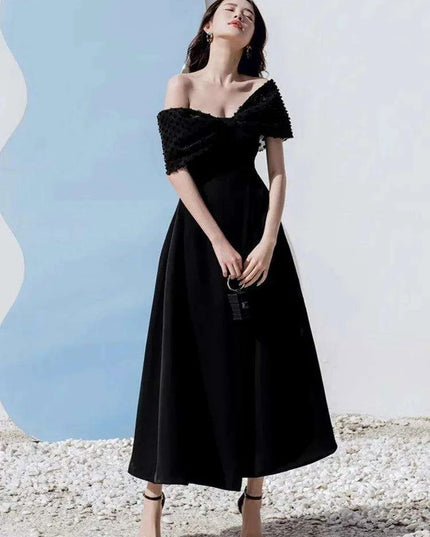 High Waist Pleated Evening Dress with Bowknot and Chic Patchwork Details for Women