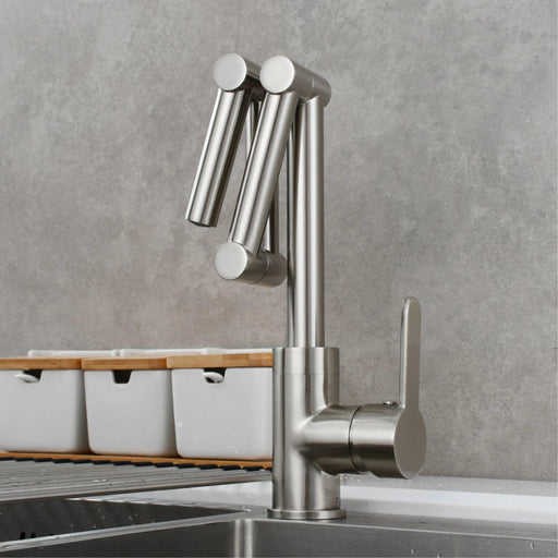 Brass Swivel Kitchen Faucet with Three-Section Extension