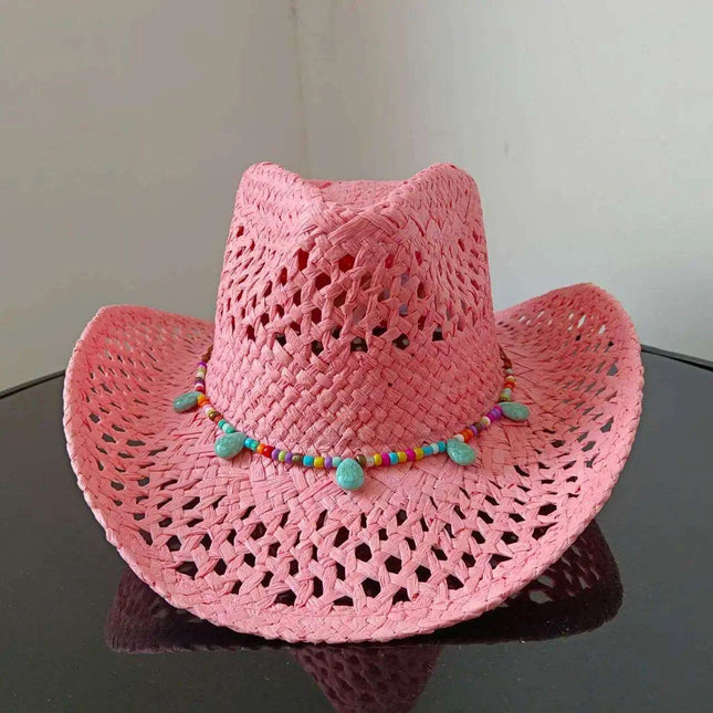 Lake Blue Western Cowboy Straw Hat Unisex with Adjustable Size