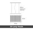 20 Heads L97CM / White Lamp Body / Dimmable with remote