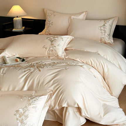 SVETANYA Cotton Embroidery Bedding Set - Double/Queen/King Size, Soft