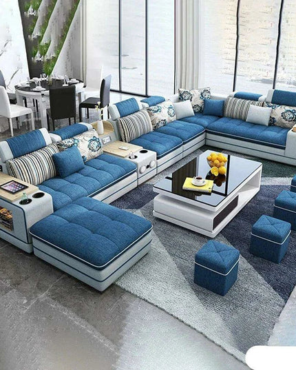 Innovative Bluetooth U-Shaped Convertible Sofa Bed with Integrated Sound System - Customize Your Ideal Hue!
