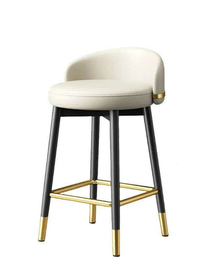 Sleek Scandinavian Leather Gaming and Vanity Stool - Trendy Seating for Modern Interiors