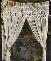 Hand-Woven Macrame Cotton Door Curtain & Wall Tapestry – Boho Wedding Backdrop