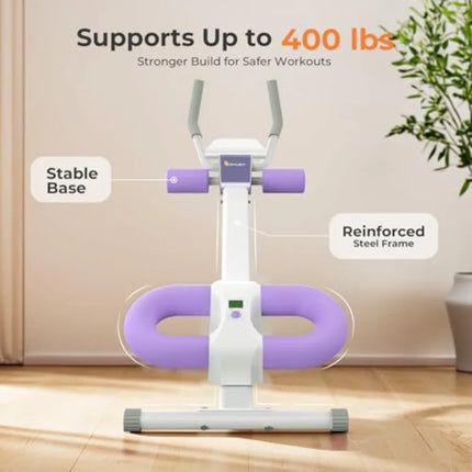 Foldable Adjustable Ab Trainer with LCD Monitor, Knee Protection & Device Holder | Très Elite