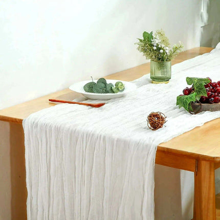 Charming Rustic Cotton Cheesecloth Table Runner Collection - Set of 10