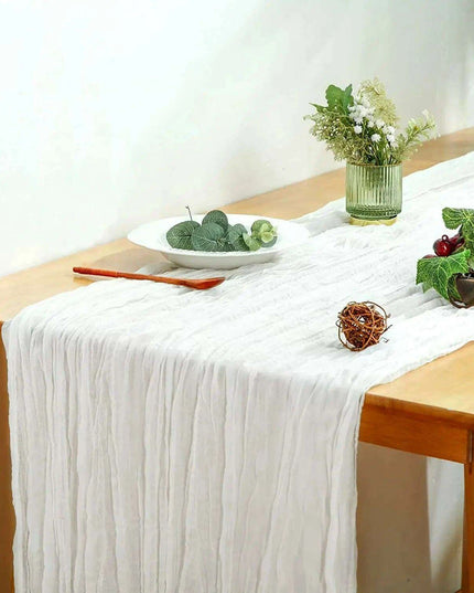 Charming Rustic Cotton Cheesecloth Table Runner Collection - Set of 10