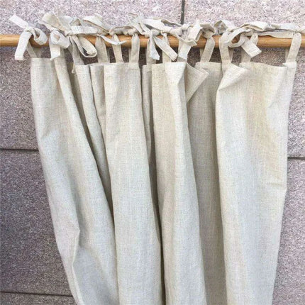 Custom Natural Linen Curtains with Breathable Tulle - Elevate Your Living Space Chic