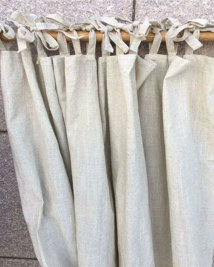 Custom Natural Linen Curtains with Breathable Tulle - Elevate Your Living Space Chic