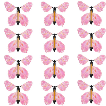 12-Piece Wind-Up Flying Butterfly Set for Parties & Greeting Cards