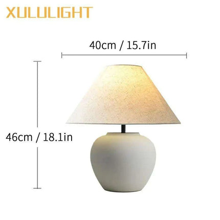 Chic Wabi Sabi Ceramic Table Lamp - Customizable Brightness & Color for Elegant Spaces
