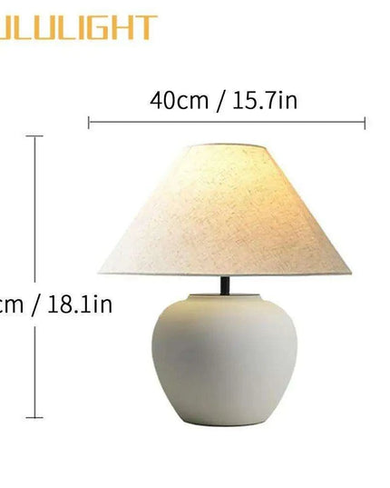 Chic Wabi Sabi Ceramic Table Lamp - Customizable Brightness & Color for Elegant Spaces