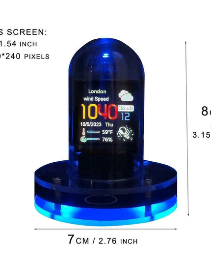 Nixie Tube Alarm Clock with RGB Lights, WIFI Weather Station, and Bitcoin Price Display