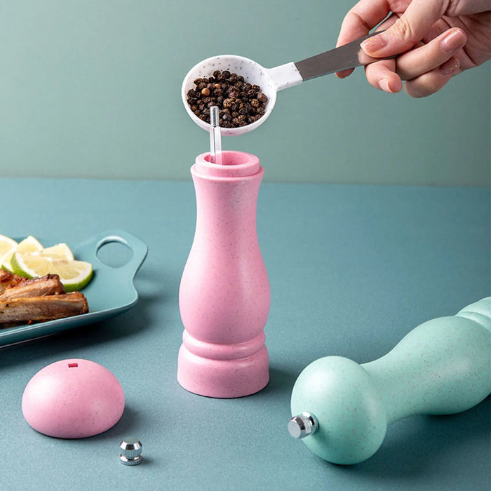 Adjustable Salt and Pepper Grinder crafted from Sustainable Straw Material