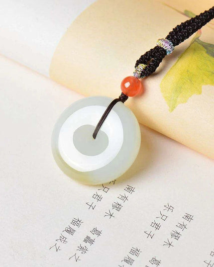 Exquisite Natural Hetian Jade Lucky Pendant Necklace