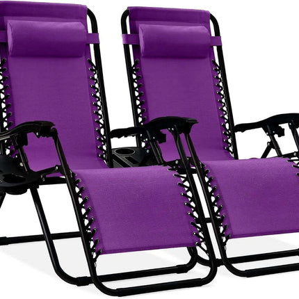 Luxury Zero Gravity Lounge Chairs Set with Accessories in Elegant Black