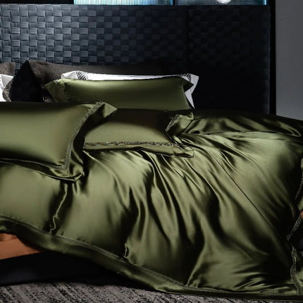 Premium Satin Silky Duvet Cover Set - Ultra Soft, Cooling